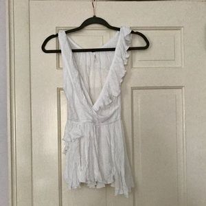 Free People Gauzy White Sleeveless Top, XS